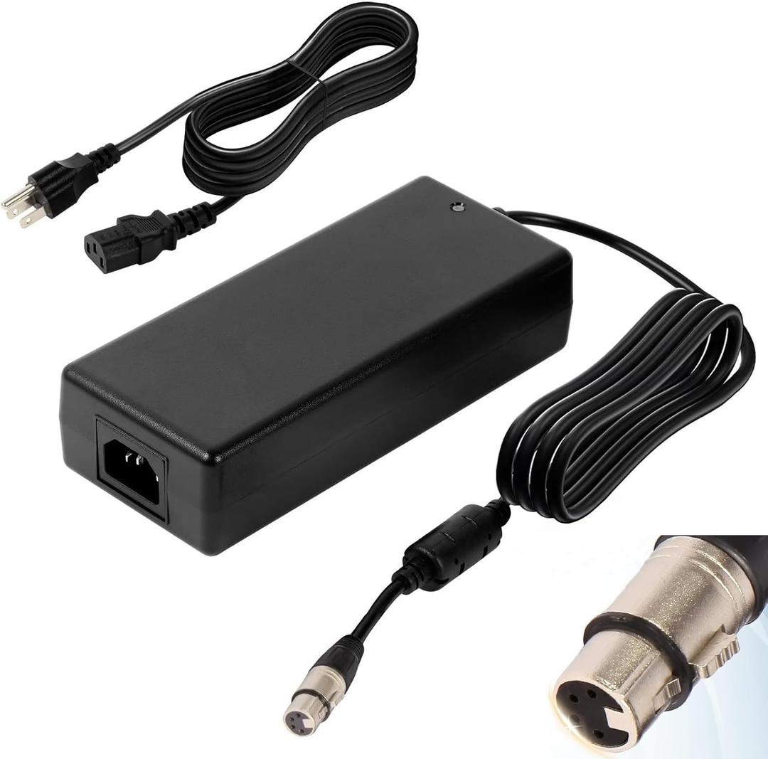 AC DC Power Supply Adapter 12V 10A with 4-Pin Neutrix XLR Female Connector for Pro Cameras - Panasonic YAGH, Blackmagic ATEM Studio Pro, URSA Mini or G1/G2