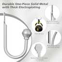 Hion Curtain Holdbacks Silver 6pcs, Curtain Tiebacks Wall Mounted Curtain Hooks Holders for Drapes
