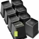 Bed Risers 2 inch, 3 inch, 4 inch, 6 inch, 8 inch Heavy Duty, Oversized Furniture Riser for Couch Sofa Table Chair Leg Frame Dorm, Support up to 6000 Lbs (Black 8 Pack, 6 inch)