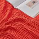 EMME Cotton Blanket Queen Size for Bed Soft Large Muslin Bed Blankets 90"x90" Lightweight Breathable All Season Gauze Blanket, Orange Rust