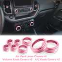 Polodunn for Ford Bronco Sport Accessories 2021-2024 (No fits Bronco), 11pcs Aluminum Alloy Knob Cover Trim Kit - A/C, Vol Tune, Air Vents, Headlight, Gear Shift & Mode Switch (Pink)