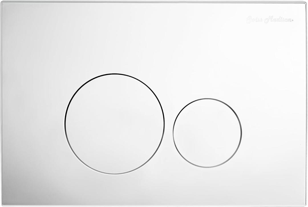 Monaco Wall Mount Actuator Flush Push Button Plate in Polished Chrome