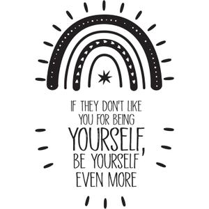 Family Be Yourself Even More Uplifting Quote Wall Decal Decoration If They Dont Like You for Being You Quotes Rainbow Boho Lasts Years and Easily Removable - Size: 21 in(W) x 30 in(H)