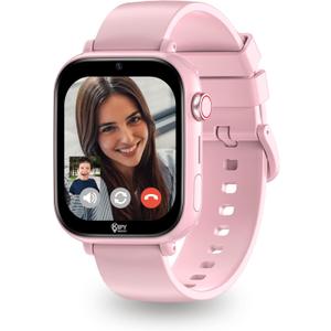 Kipywatch Smart Watch for Kids - Kids Watch with GPS Tracker & Safe Zones Alert  SMS, Voice & Video Call with School Mode  Parental App, Subscription Required - Gifts for Girls 3-12 - Pink