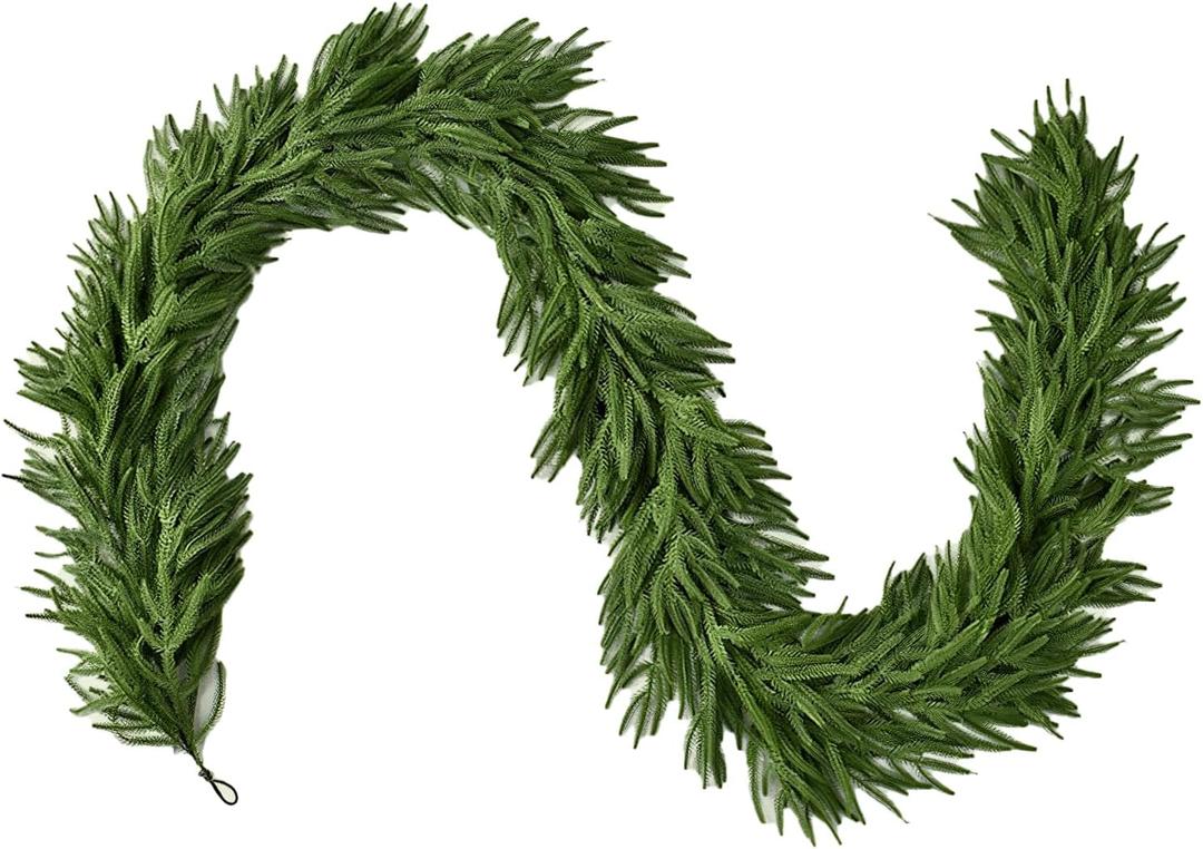 Christmas Cedar Garlands, Artificial Pine Cypress Greenery Garland, Christmas Decorations Holiday Indoor Outdoor Decor Winter Garland, 6FT