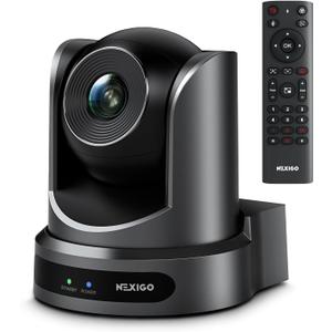 NexiGo Conference Room PTZ Camera System with 10X Optical Zoom, Remote Control, USB Output & Autofocus for Live Streaming, Meetings, Church Services, Education, for OBS/Zoom/Skype | Easy Setup