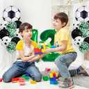 Soccer Birthday Party Decorations for Kids Boys Girls Soccer Ball Themed 12 year children's birthday decoration number 12 balloon, soccer foil balloon, green balloon for soccer themed celebration