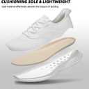 ATHMILE Womens Walking Shoes Lightweight Men Tennis Shoes Slip On Memory Foam Casual Sneakers for Gym Travel Work Outdoor Road (White)