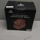 ENOKING Knife Block without Knives, Large Knife Holder- 25 Slots Acacia Wood Universal Knife Block, Butcher Block Countertop for Knife Storage Organizer