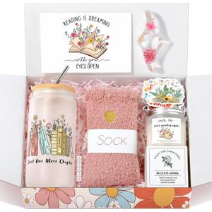 Book Lovers Gifts, Bookish Book Lover Readers Gifts for Women Basket Set of 6