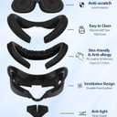 Facial Interface & Face Pad Cushion Compatible with Meta/Oculus Quest 3 Accessories, Replacement PU Leather Foam Cushion, Anti-Sweat, Anti-Leakage Silicone Face Cover, Not Fit Quest 3S