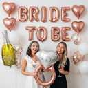 Rose Gold Bridal Shower party decorations pearl White balloons Bridal Veil BRIDE TO BE Balloons Sash with Diamond Ring Heart Champagne Balloons Bridal Veil for Bachelorette Party Supplies