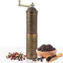 Handmade Turkish Pepper & Coffee Grinder, Refillable Turkish Spice Mill with Adjustable Coarseness, Manual Coffee Mill with Handle, Coffee Grinder Metal with Hand Crank 22 cm-8.66 inch (Antique)