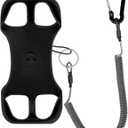Universal Protector Phone Tether, Phone Lanyard Silicone Holder with Detachable Ring Grip,Fit Outdoor/Hiking/Fishing(Black-B)