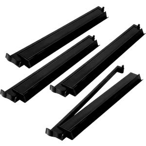 4 Pcs 18.7 Inch Dark Black Acrylic Mahjong Tile Racks with Pushers for Game Night American Mahjong Racks Tile Set for Mah Jong Lovers and Beginners