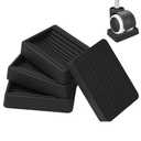 Furniture Wheels Caster Cups, Non-Slip Rubber Bed Frame Stopper Floor Protector for Any Furniture with Wheels - 4 Pack (Black)