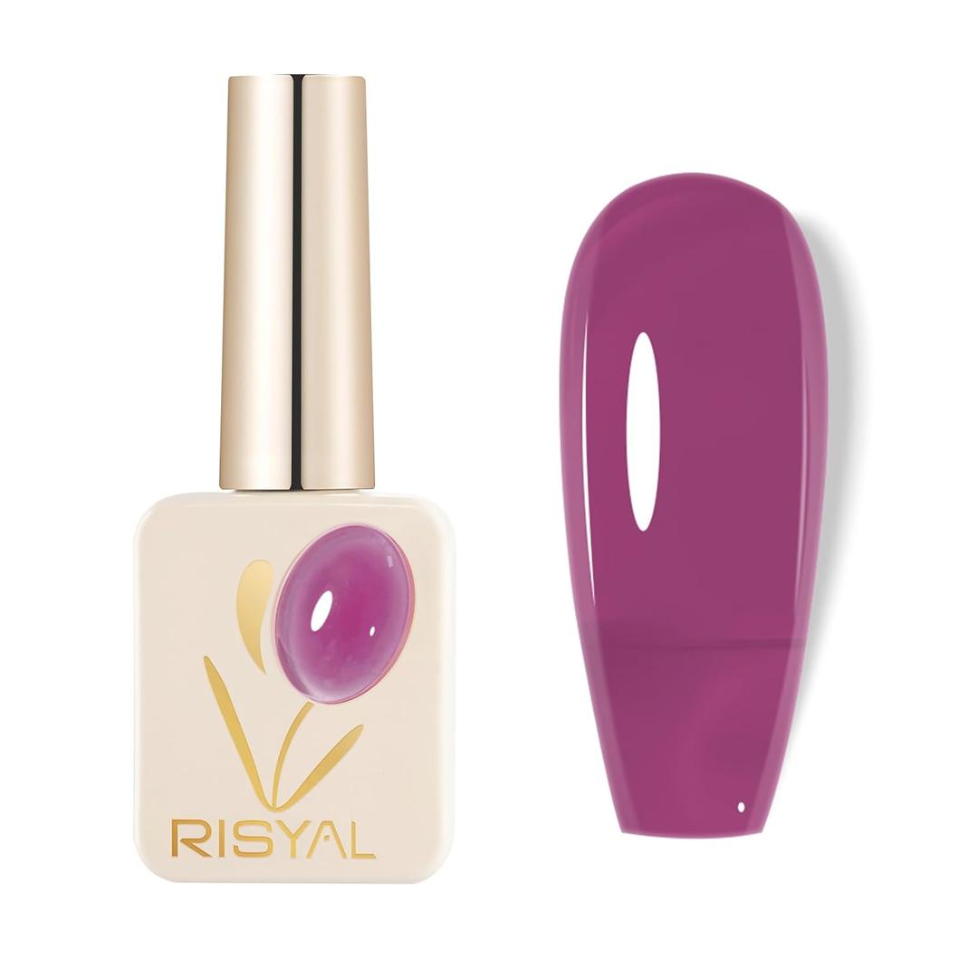 6 x Jelly Gel Nail Polish - Sheer Translucent Semi-Transparent UV/LED Gel with Glossy Finish (Hot Pink)