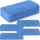 12 Pack Microfiber Replacement Mop Pads, 16''x5.5'' Compatible with Most Reveal Mop Reusable Wet/Dry Replacement Refills for 14 to 16 Spray Mop Heads, Blue