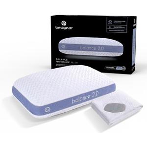 Bedgear Balance Size 2.0 Pillow & Dri-Tec Protector - Queen Size - Sleep Essentials Bundle