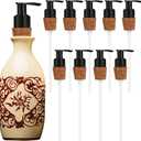 Tioncy 10 Pcs Soap Dispenser Pump with Cork Stopper Easy Press in Replacement Soap Pump Dispenser for Bottles Mason DIY Soap Lotion Jars (Black)