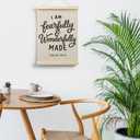 Evcprz Christian Nursery Wall Art Poster Hanger Frame, Church Nursery Decor, Fearfully and Wonderfully Made Bible Verse Hanging Canvas Prints Wall Art Decor, 12x16 Inch