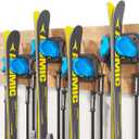 Ski & Snowboard Wall Rack for Garage - Fits Any Ski/board, Damage-Free Storage, Blue, 4 Pack