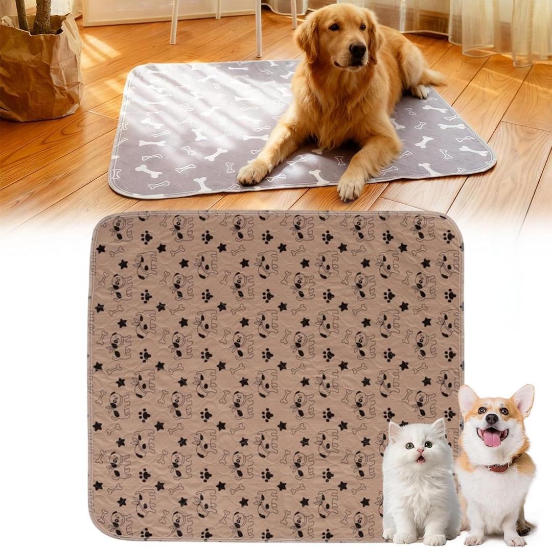 Washable Puppy Pee Pads with Pheromones, Reusable Pee Pads for Dogs, Extra Large, Non-Slip, Leakproof, Fast Absorbent Training Pads for Puppy, Dogs, Cats, Adults, Housebreaking(L: 31.5" × 35.4")
