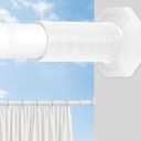 Tension Curtain Rod 51-168 In (4-14 Ft), Extra Long Curtain Rods No Drilling for Window Treatment Rods, Adjustable Heavy Duty Tension Rod, Outdoor Curtain Rods for Patio, Never Rust, White