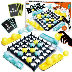 Bounce Ball Game with Family,Adults,Teens and Children,Connect Ball Board Games Table Game Toys,with 9 Cards with Different Patterns,16 Balls and 1 Game Grid,The Perfect Holiday Toy for Kid