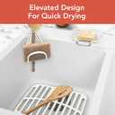 Spectrum Small Sink Mat Protector for Kitchen Sink with Raised Feet for Quick Drying and Water Flow, Soft Rubber Non Slip Surface Protects Dishes Glassware for Stainless Steel Sinks, Buttercream