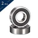6004-2RS Deep Groove Ball Bearings, ID 20mm x OD 42mm x Width 12mm Double Rubber Sealed Ball Bearing Pre-Lubricated Chrome Steel Z2 Lever 2pcs