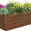 SnugNiture Galvanized Raised Garden Bed 8x4x2FT Outdoor Large Metal Planter Box Steel Kit for Planting Vegetables, Flowers (Brown)