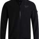 Reebok Mens Rain Jacket - Full Zip Up Lightweight Water Resistant Windbreaker Soft Shell Collar Rain Coat for Men (S-XL) (Large, Black)