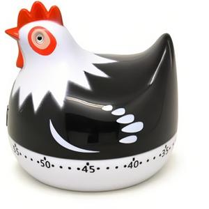Cute Chicken-Shaped Kitchen Timer  60-Minute Mechanical Timer for Cooking, Baking, and Meal Prep (Black)