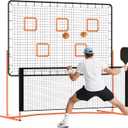 FAHKNS Pickleball Rebounder Training Equipment, Pickleball Rebound Net, for Single Player Practice Hitting, Doubles, Suitable for Garage, Backyard, Park, Indoor and Outdoor (Orange, 6 x 6 FT)