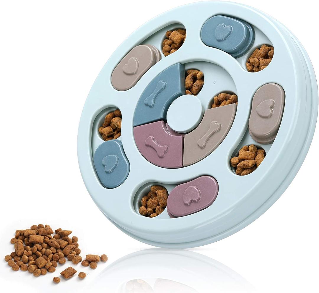 DR CATCH Dog Puzzle,Dogs Food Toys for IQ Training & Mental Enrichment,Dog Treat Puzzle(Blue) (L9.44" * W9.44" * H1.14")