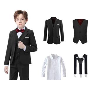 Boy's Formal Suit Set Slim Fit Kids Tuxedo Suits for Wedding Teen Toddler Boy Dress Suit Outfit 14Y