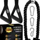 Tricep Rope Cable Attachment, 35" Rope Pull Down Attachment, Cable Attachments for Gym, Cable Handles Gym Equipment, Gym Rope Pull Down, Rope Attachment for Cable Machine, Gym Rope Pull Down
