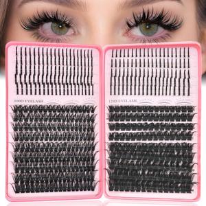 Lash Clusters with Spikes, 100D+120D Eyelash Clusters Extensions Individual D Curl Fluffy Wispy False Eyelashes DlY Manga Lashes Extension (12-22mm, Lash Clusters)