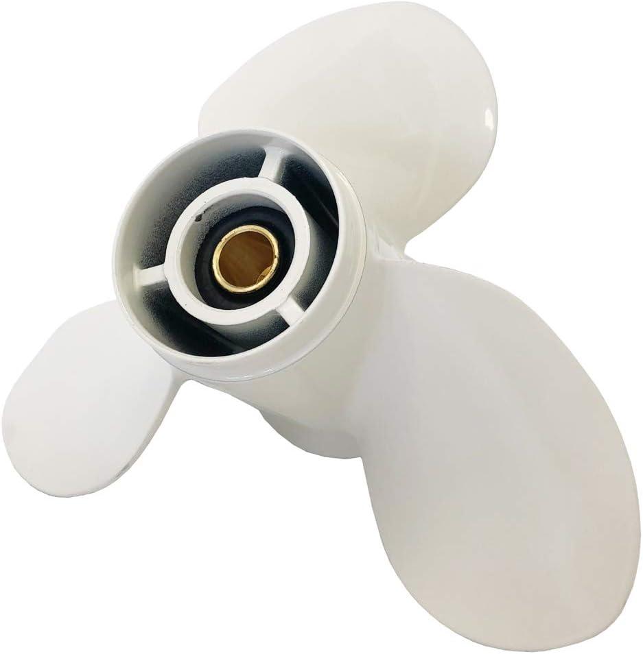 Boat Propeller for Yamaha Outboard Motor 9.9HP 15HP 20HP/ Outboard Propeller for Yamaha Engine 8 Tooth (White)