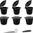 Reusable espresso Capsules Refillable Coffee Pods - Coffee Capsule Filter Compatible With Nespresso Coffee Machines - Replacement for Nespresso Capsules Black Coffee Filter Capsule - 6 units