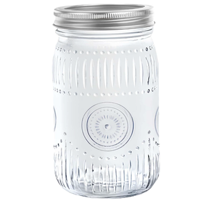 Amzcku 32oz Vintage Mason Jars with Lids, Wide Mouth Quart Canning Jar 4 Pack