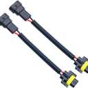 9005 HB3 9006 HB4 Male to H11 H8 H9 Female Conversion Connector Wiring Harness Headlight Fog Light Plug Cable Socket Connector (9005 9006 Male to H11 Female)