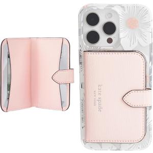 kate spade new york Morgan Magnetic Phone Wallet/Card Holder - Compatible with MagSafe Phones and Cases - Chalk Pink