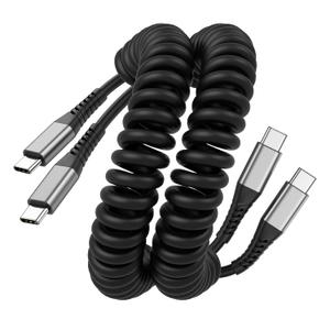 Coiled USB C to USB C Cable for car, 2 Pack 3FT Retractable USBC Car Charger Cord, USBC to USBC Coiled Cable Fast Charging for Carplay, iPhone 17 16 15 Pro Max, iPad, MacBook, Samsung Galaxy S23 S24