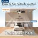 Amico 42 inch Smart Ceiling Fans with Lights, Small Low Profile Ceiling Fan, Remote/Alexa Voice Control, Flush Mount, Reversible DC Motor, 5 Blades, 6 Speeds, 3CCT, Dimmable, Noiseless, Bedroom, Black