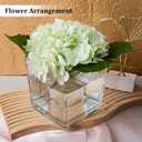 Set of 6 Square Glass Vases 5" x5" x 5", Clear Flower Vases for Centerpieces, Candle Holder for Wedding Party Events, Home Dcor