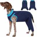 T'CHAQUE Dog Recovery Suit for Dogs After Surgery, Dog Onesie for Spay Surgery Female, Anti Licking Rear Leg Sleeve,Bodysuit for Abdominal Wounds Skin Disease,Substitute E-Collar & Cone,Navy Blue,2XL