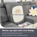 Magic Sofa Cover Soothing Home Sofa Covers Couchs Slipcover Stretch Sectional Couch Covers Sofa Hero Covers for Couch Couch Cover for Dogs Washable (Gray,Back Cover)