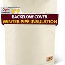 Backflow Preventer Insulation Cover - Water Pipe Insulation Sprinkler Cover for Outside - Insulated Backflow Cover Pouch for Irrigation Back Flow Valve in Winter or Sun Exposure (16" W x 20" H, Sand)